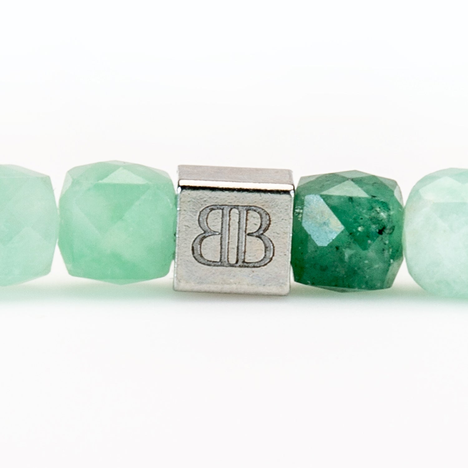 Kolumbianischer Smaragd Cube Armband facettiert 4 mm