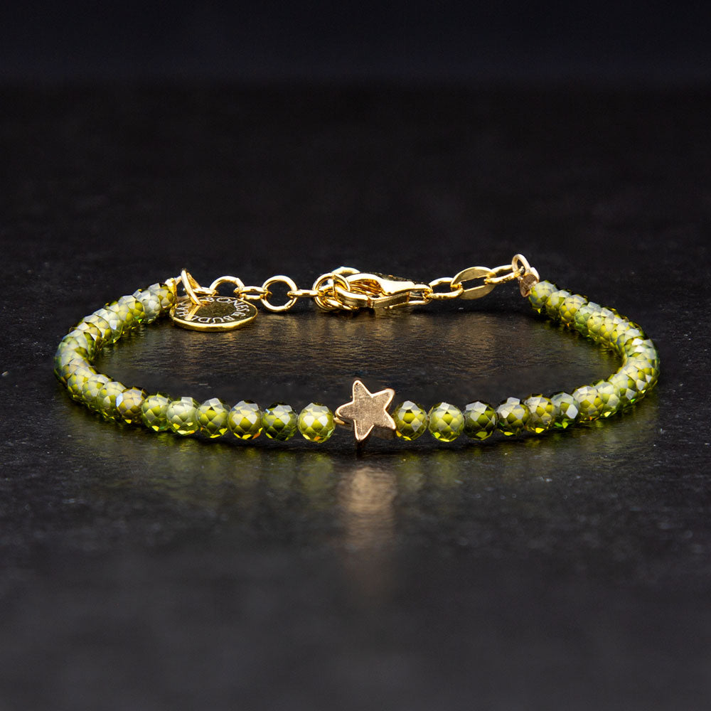 Zirkonia Armband Gold "Star" facettiert 3mm - BONES & BUDDHAS