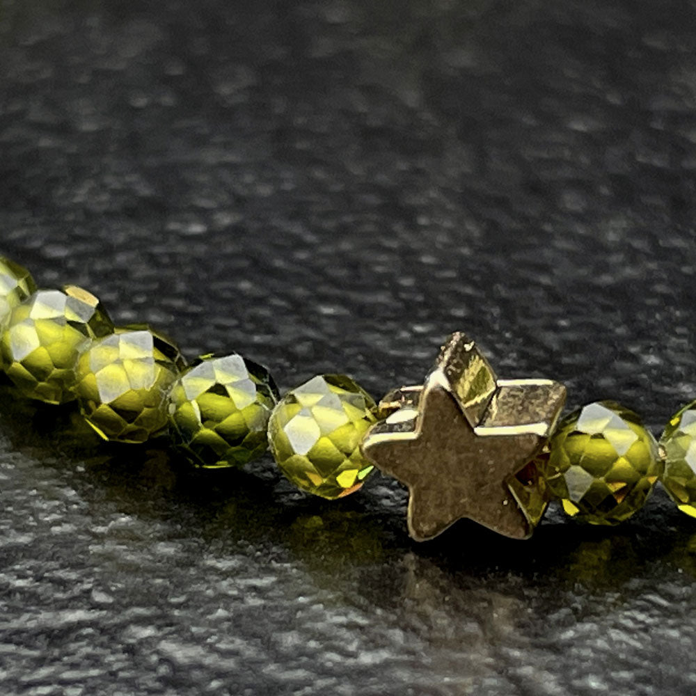 Zirkonia Armband Gold "Star" facettiert 3mm - BONES & BUDDHAS