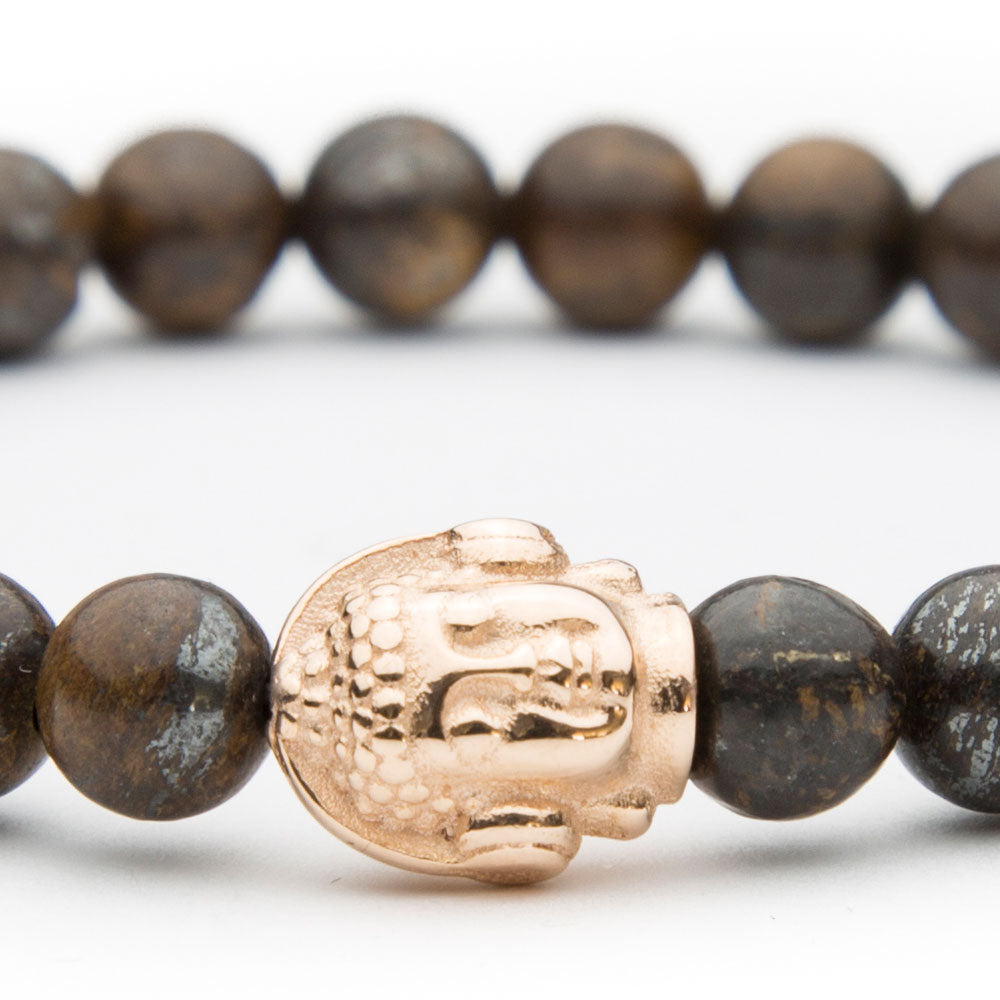 DJ BUDDHA Armband Rosé Bronzit 6mm - BONES & BUDDHAS