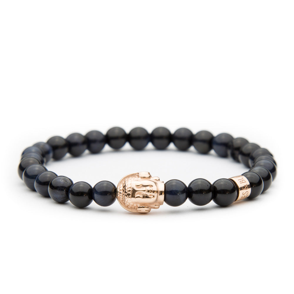 DJ BUDDHA Armband Rosé Hawk’s Eye 6mm - BONES & BUDDHAS