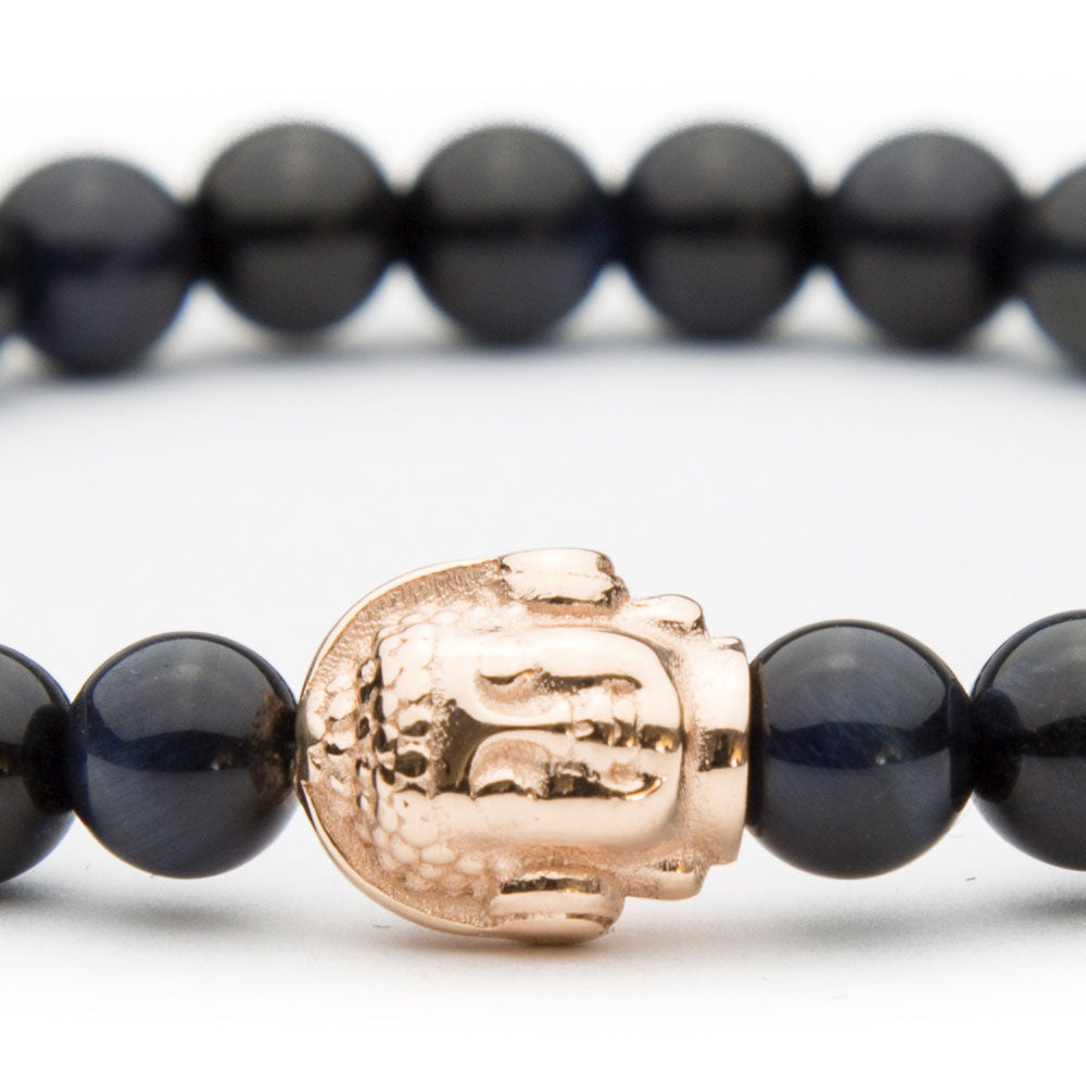 DJ BUDDHA Armband Rosé Hawk’s Eye 6mm - BONES & BUDDHAS