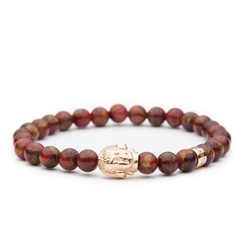 DJ BUDDHA Armband Red Jaspis Rosé 6mm - BONES & BUDDHAS