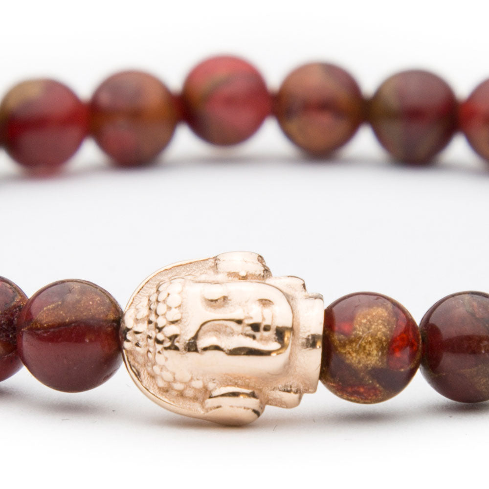 DJ BUDDHA Armband Red Jaspis Rosé 6mm - BONES & BUDDHAS