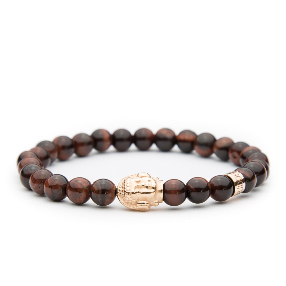 DJ BUDDHA Armband Rosé Red Tiger Eye 6mm - BONES & BUDDHAS