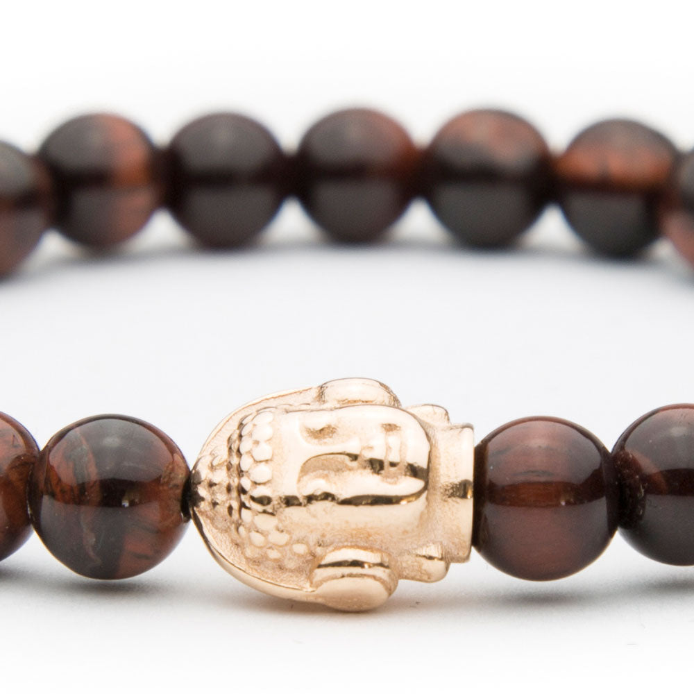 DJ BUDDHA Armband Rosé Red Tiger Eye 6mm - BONES & BUDDHAS