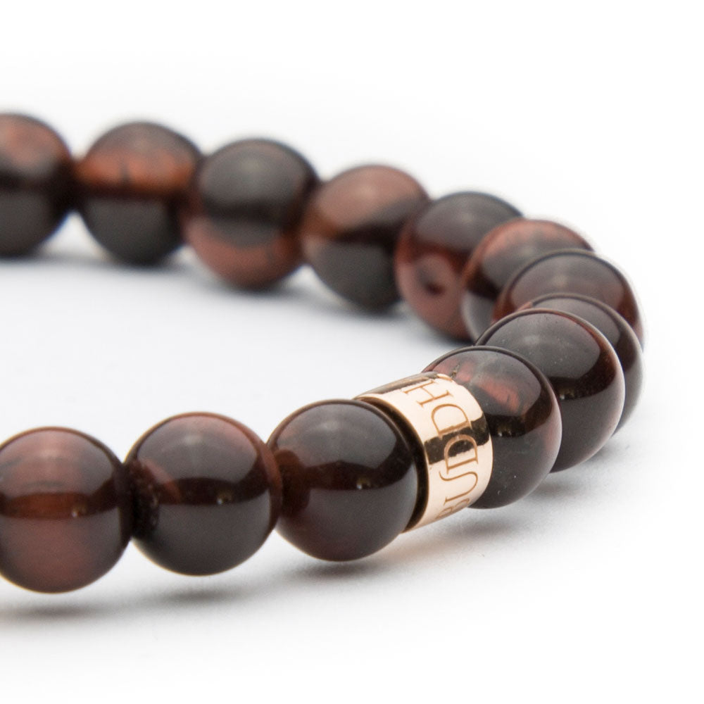 DJ BUDDHA Armband Rosé Red Tiger Eye 6mm - BONES & BUDDHAS