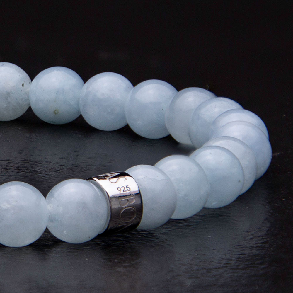 Armband Aquamarine 6mm - BONES & BUDDHAS