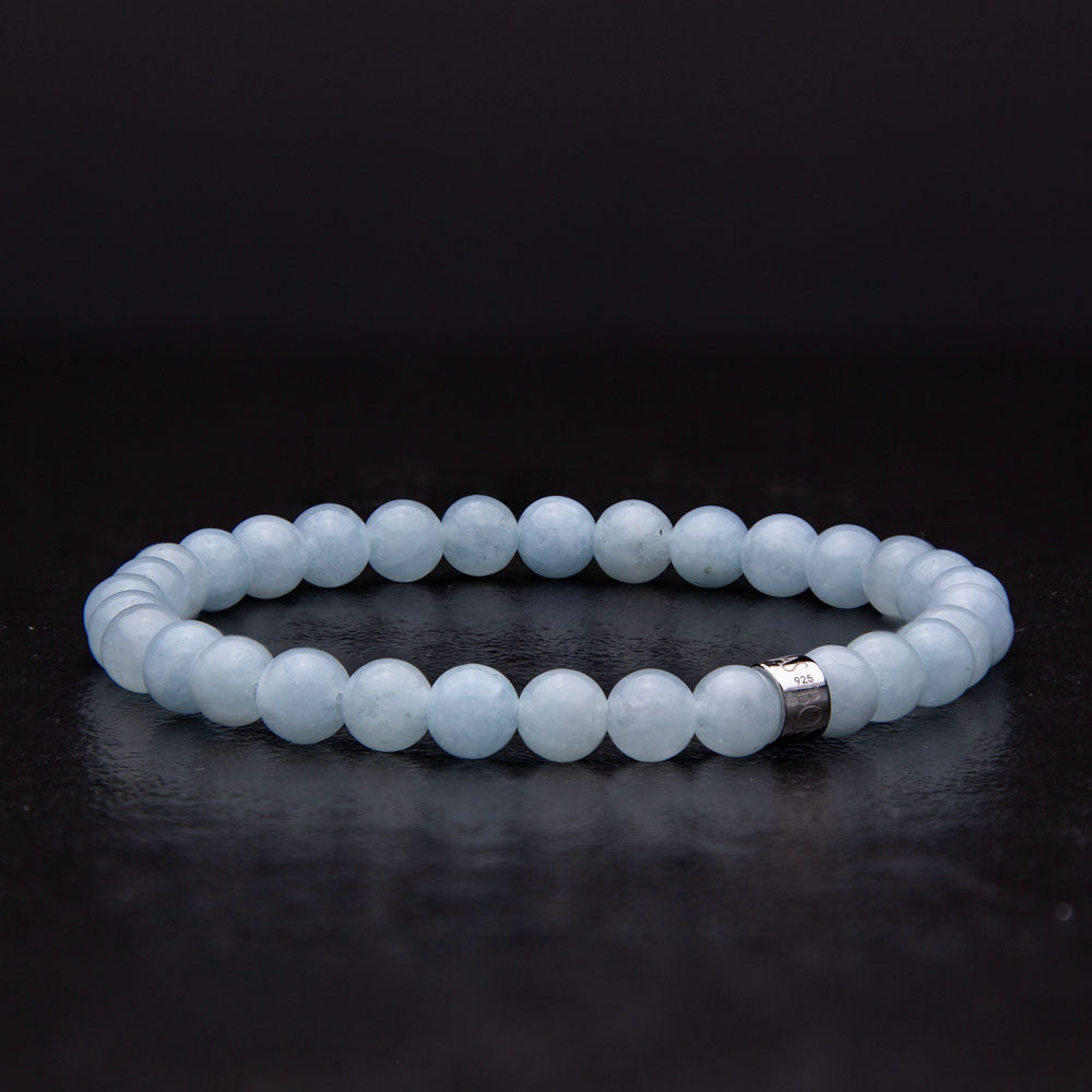 Armband Aquamarine 6mm - BONES & BUDDHAS