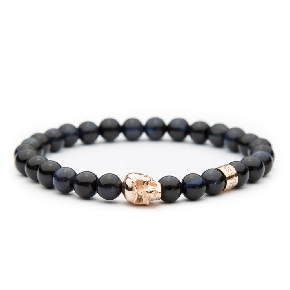 Totenkopf Armband Rosé Hawk’s Eye 6mm - BONES & BUDDHAS