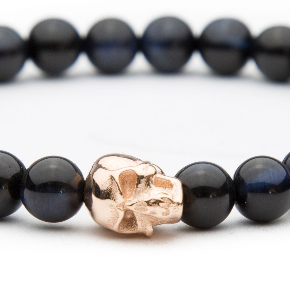 Totenkopf Armband Rosé Hawk’s Eye 6mm - BONES & BUDDHAS