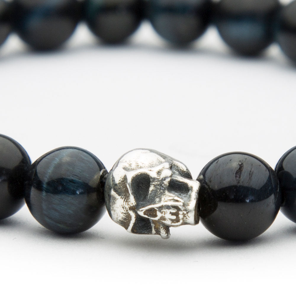 Totenkopf Armband Hawk’s Eye 8mm - BONES & BUDDHAS