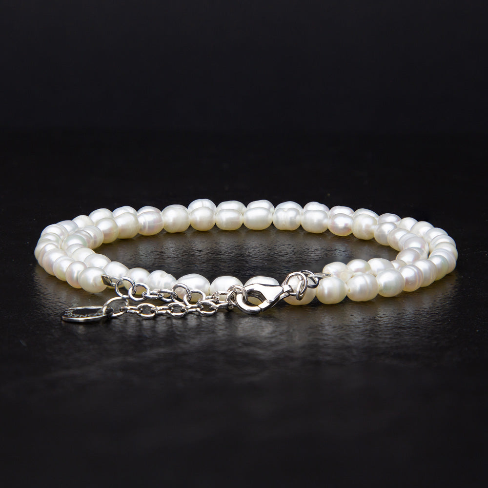 White Pearl Choker Armband - BONES & BUDDHAS