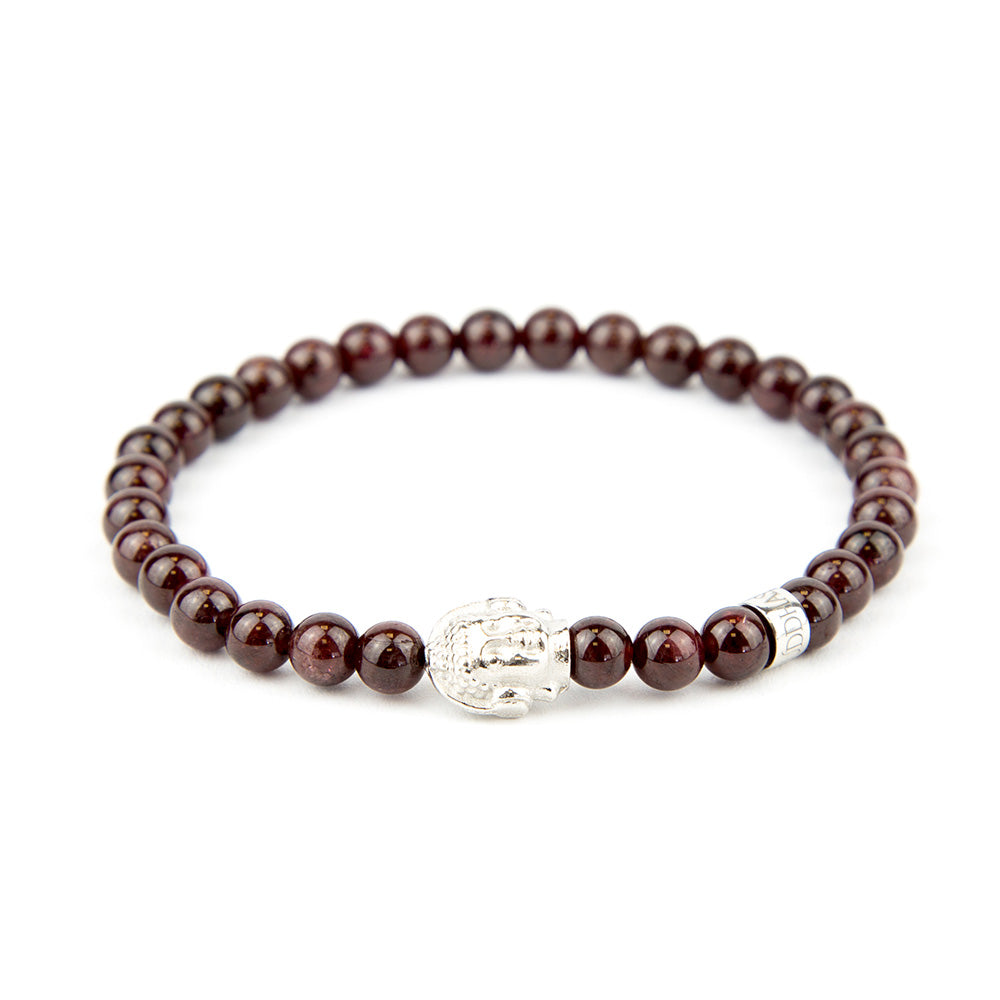 DJ BUDDHA Armband Granat 6mm - BONES & BUDDHAS