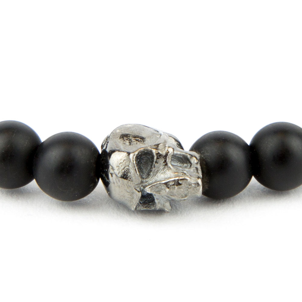 Totenkopf Armband Achat Black 6mm - BONES & BUDDHAS