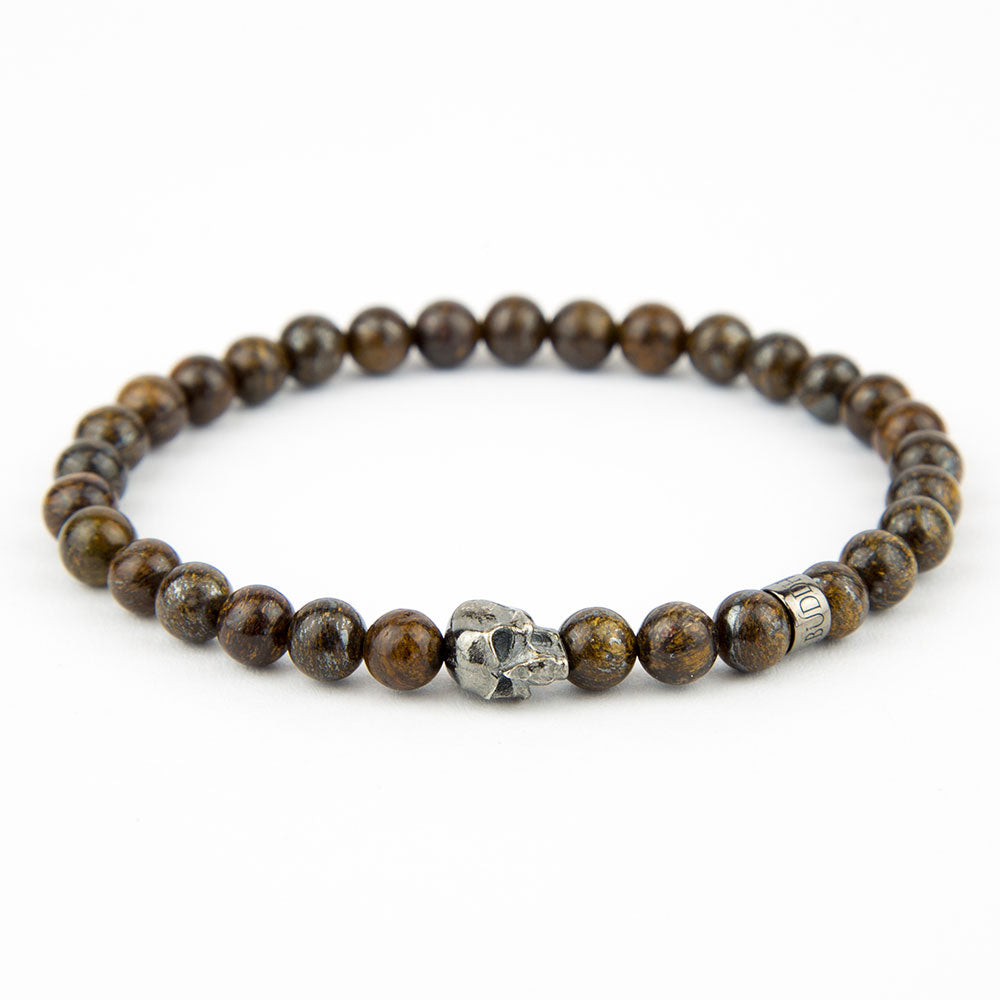 Totenkopf Armband Bronzit 6mm - BONES & BUDDHAS