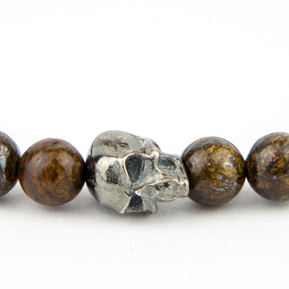 Totenkopf Armband Bronzit 6mm - BONES & BUDDHAS