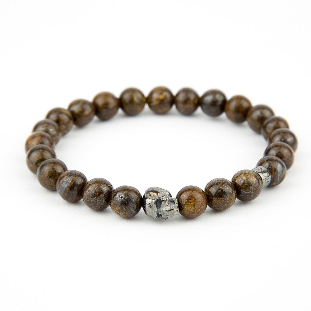 Totenkopf Armband Bronzit 8mm - BONES & BUDDHAS