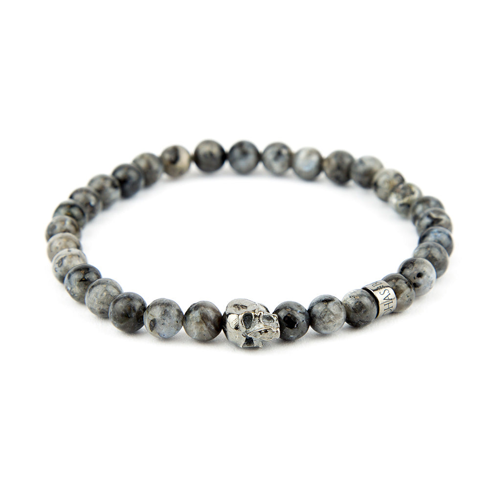 Totenkopf Armband Labradorit 6mm - BONES & BUDDHAS